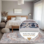 Rugs for Living Room Bedroom Washable Area Rug Carpet Non-Slip Orange Foldable Large Floor Rug