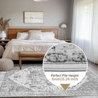 Rugs for Living Room Bedroom Washable Area Rug Carpet Non-Slip Orange Foldable Large Floor Rug