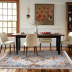 Rugs for Living Room Bedroom Washable Area Rug Carpet Non-Slip Orange Foldable Large Floor Rug