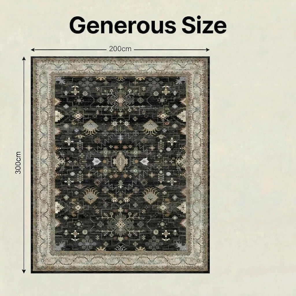 Rugs for Living Room Bedroom Washable Area Rug Carpet Non-Slip Orange Foldable Large Floor Rug