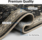 Vintage Black Washable Rug | Oriental Area Rug