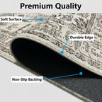 Rugs for Living Room Bedroom Washable Area Rug Carpet Non-Slip Orange Foldable Large Floor Rug