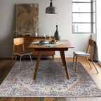 Rugs for Living Room Bedroom Washable Area Rug Carpet Non-Slip Orange Foldable Large Floor Rug