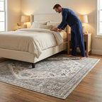 Rugs for Living Room Bedroom Washable Area Rug Carpet Non-Slip Orange Foldable Large Floor Rug