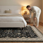 Rugs for Living Room Bedroom Washable Area Rug Carpet Non-Slip Orange Foldable Large Floor Rug