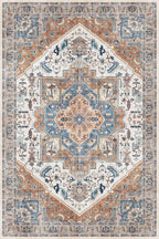 Rugs for Living Room Bedroom Washable Area Rug Carpet Non-Slip Orange Foldable Large Floor Rug